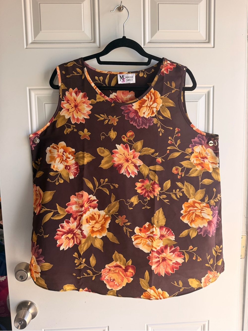 Vintage Y2K Maggie Sweet Floral Sleeveless Blouse Tank Top XL 1X